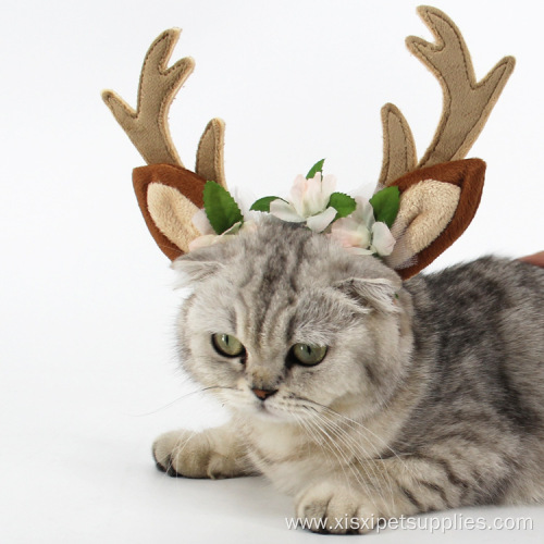 Cute Elk Christmas Cat Dog Hat Headwear
